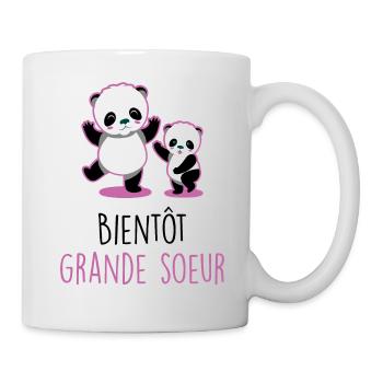 Bientôt nouvelle grande soeur bébé panda kawaii - Mug blanc - blanc - Droite