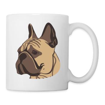 Portrait de bouledogue français - Mug blanc - blanc - Droite