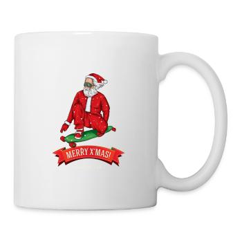 Santa skateboard Christmas Skateboarding - Mug - white - Right