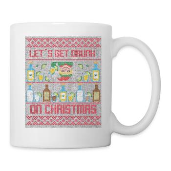 Lass uns an Weihnachten / Weihnachtspullover betrinken - Tasse - Weiß - Rechts
