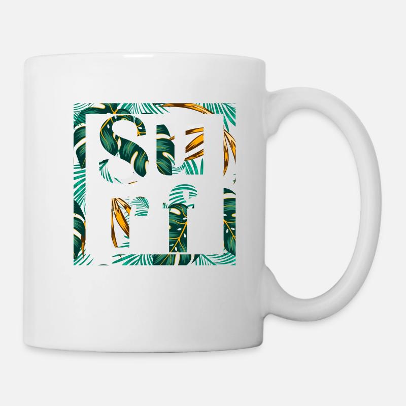 Surf palm tree white windsurfing surfing gift idea - Mug - white