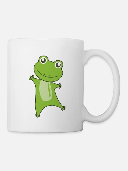 Frosch lustige Tiere süß grüne Frösche für Kinder - Tasse - Weiß