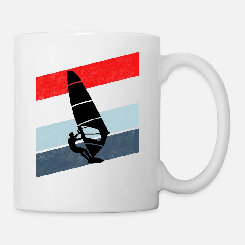 Surfen Vintage Retro Surf Windsurf Windsurfen - Tasse - Weiß