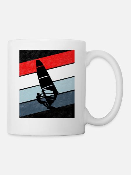 Surfing red white vintage - Mug - white