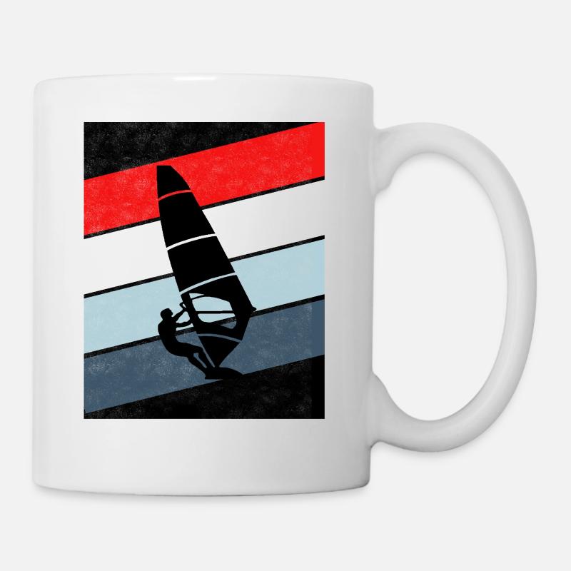 Surfing red white vintage - Mug - white