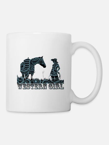 Western girl - Mug - white