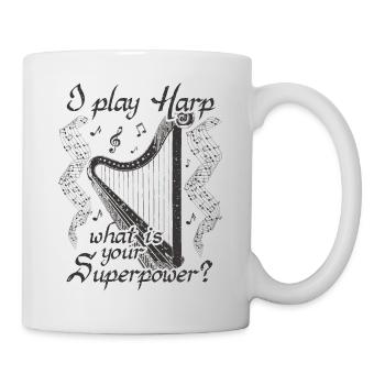 Harfe Harfenspielerin Harfenspieler Geschenk - Tasse - Weiß - Rechts