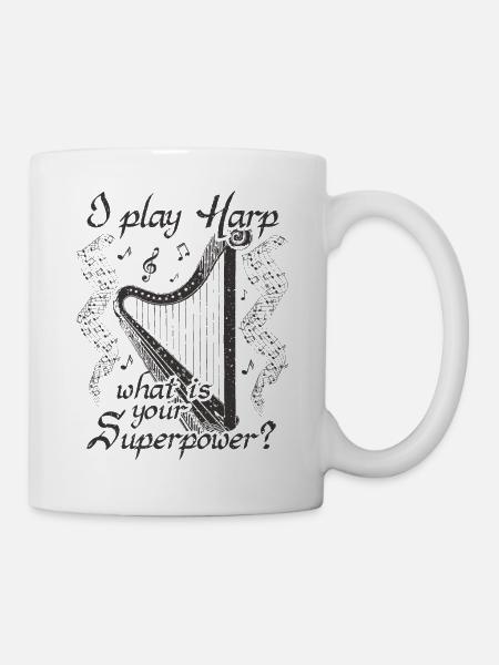 Harfe Harfenspielerin Harfenspieler Geschenk - Tasse - Weiß