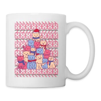 Pull de Noël laid sapin de chats - Mug blanc - blanc - Droite