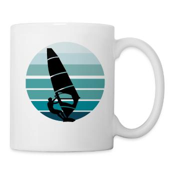 Surfer Windsurfer Blue Background - Mug - white - Right
