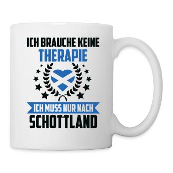 Brauche keine Therapie - Schottland Alba Herz - Tasse - Weiß - Rechts