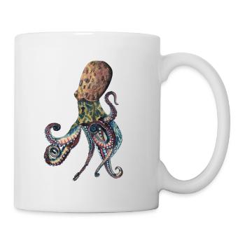 Oktopus Tintenfisch - Tasse - Weiß - Rechts