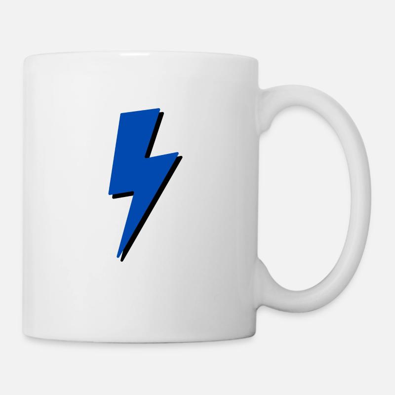 Blue and Black Lightning Bolt - Mug - white