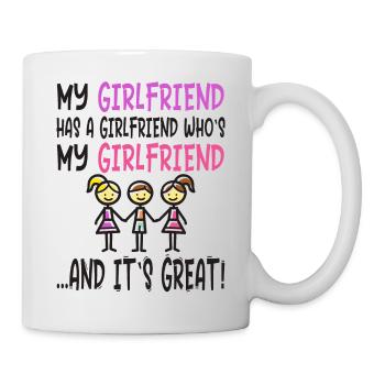 Throuple polygamy polyamory threesome relationship - Mug - white - Right