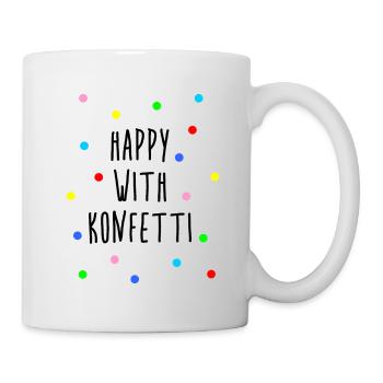 Happy with confetti party saying sayings confetti - Mug - white - Right
