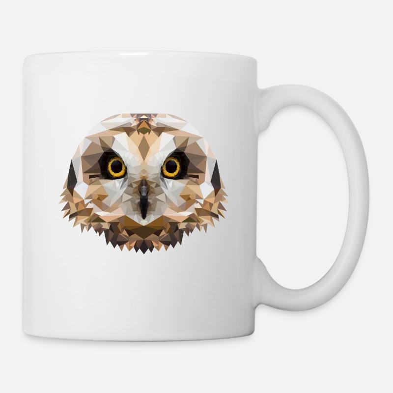 Polygon Sumpfohreule, Eule, Polygon, Tier, Vogel - Tasse - Weiß