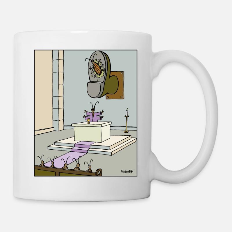 1184 claque de cafard de botte d'église - Mug blanc - blanc
