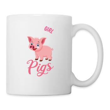 Pig Girl Pink Sweet Love Gift Idea - Mug - white - Right