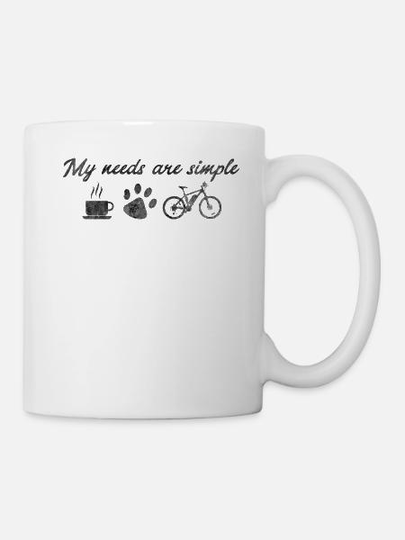Café chien chien patte de chien vélo vélo MTB cyclisme - Mug blanc - blanc