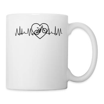 Bike Bike Heart Rate Heart Pulse MTB Retro - Mug - white - Right