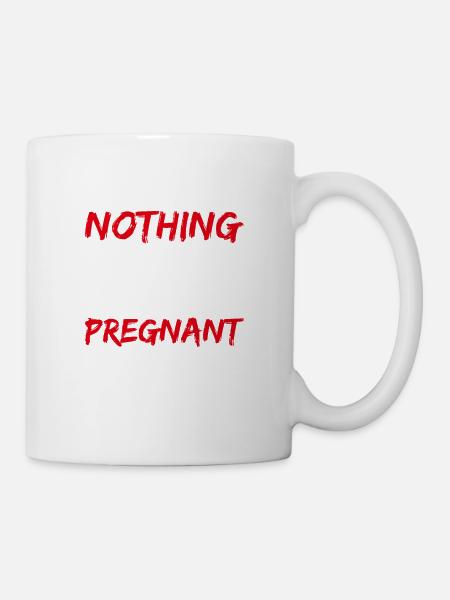 Scared pregnant baby child son daughter dad mom - Mug - white