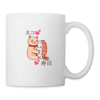 cat sushi sweet kawaii - Mug - white - Right