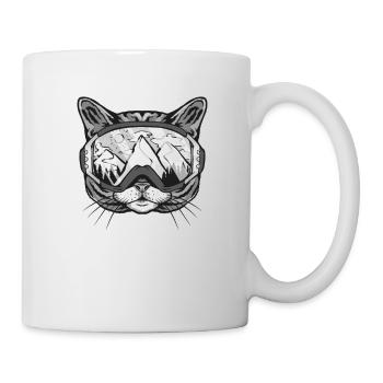 Cat ski lover gift idea - Mug - white - Right