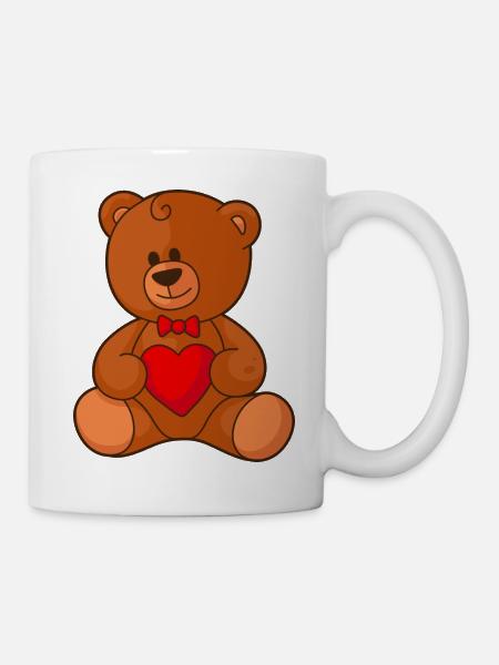 Teddy Bear mit Herz - Tasse - Weiß