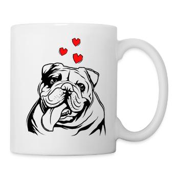 English bulldog love mistress bully - Mug - white - Right