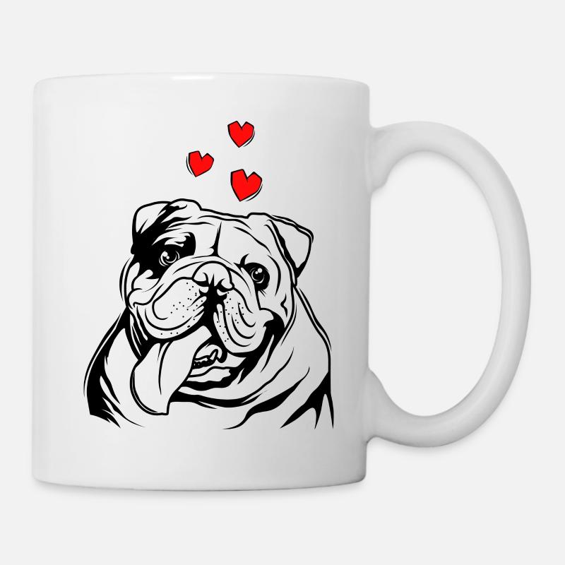 Bulldog anglais amour maîtresse bully - Mug blanc - blanc