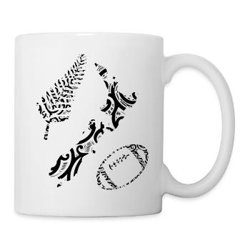 Nouvelle-Zélande Symboles Maori Carte Longue Conception de Rugby - Mug blanc - blanc - Droite