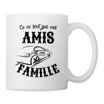 T-shirt pas mes amis c'est ma famille cadeau - Mug blanc - blanc - Droite