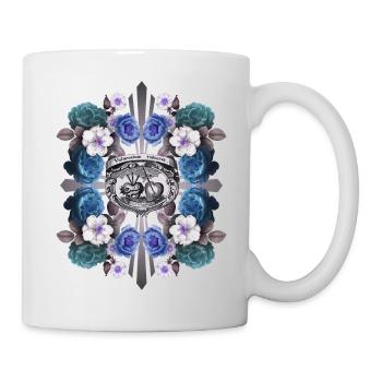 Heiliges Herz Jesu, Jesus Christus, Rosen-Dekor - Tasse - Weiß - Rechts