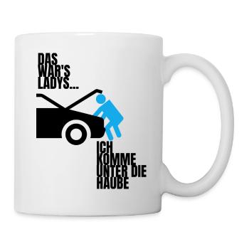 Ich komme unter die Haube Junggesellenabschied - Tasse - Weiß - Rechts