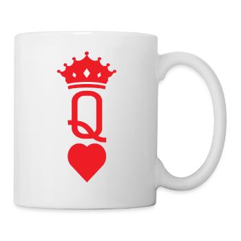 queen cards in large partner look - Mug - white - Right