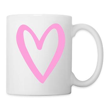 Cadeau rose coeur Saint Valentin - Mug blanc - blanc - Droite