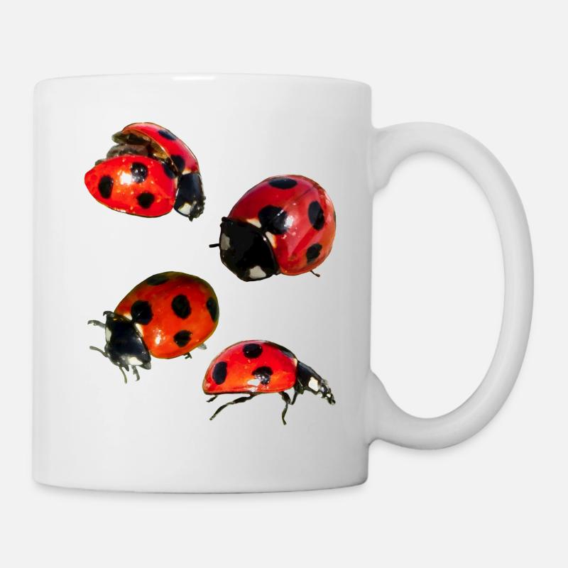 4 coccinelles - Mug blanc - blanc