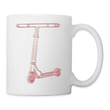 Cooler Stunt Scooter mit RGB Effekt für Tretroller - Tasse - Weiß - Rechts