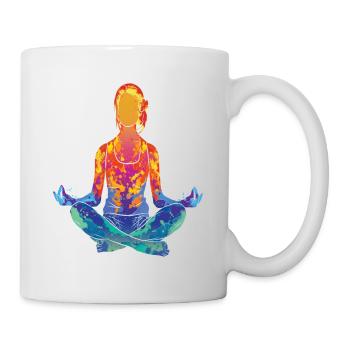 yoga colorful figure - Mug - white - Right