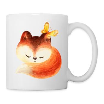 Fuchs Füchse Foxy Waldtier niedlich Rotfuchs süß - Tasse - Weiß - Rechts