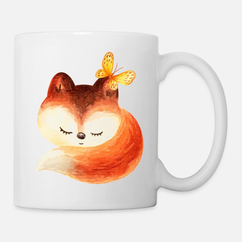 Fuchs Füchse Foxy Waldtier niedlich Rotfuchs süß - Tasse - Weiß
