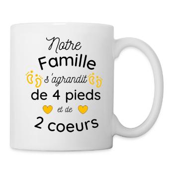 Annonce grossesse jumeaux, famille, cadeau. - Mug blanc - blanc - Droite