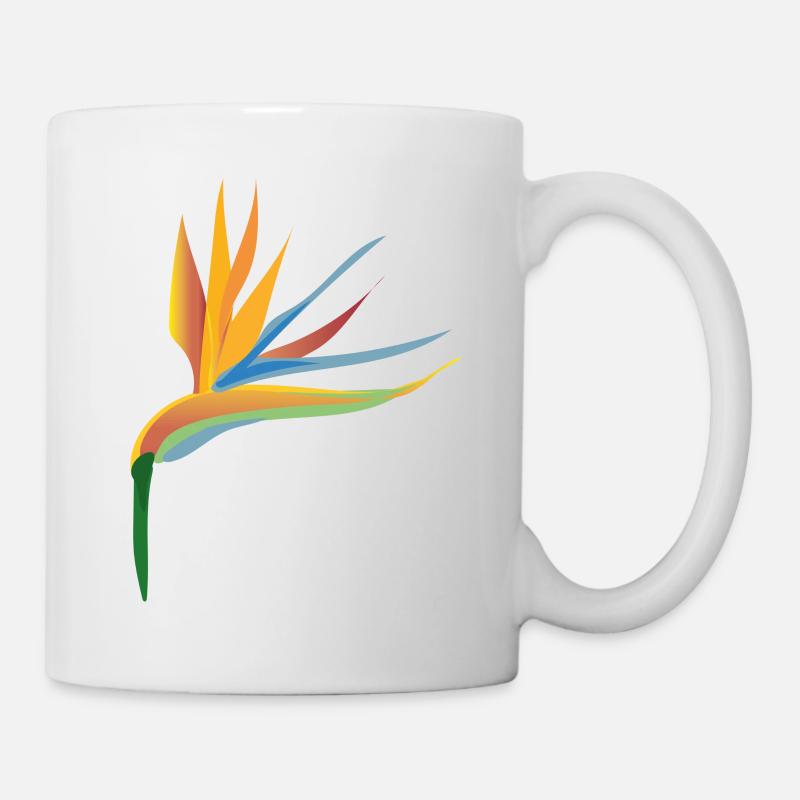Strelizia tropicale, illustration - Mug blanc - blanc