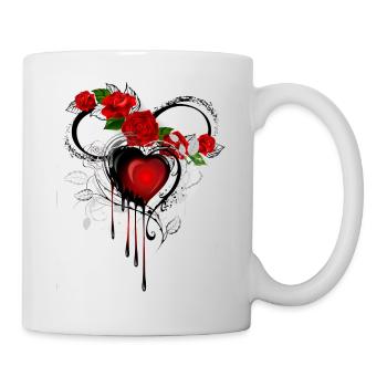 Night flowers gothic goth skull death skull punk - Mug - white - Right