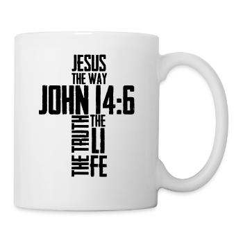 Christlicher Bibelvers Religion Kreuz - Tasse - Weiß - Rechts