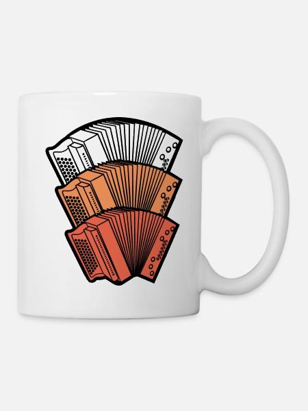 Cadeau de musiciens d'accordéon harmonica styrien - Mug blanc - blanc