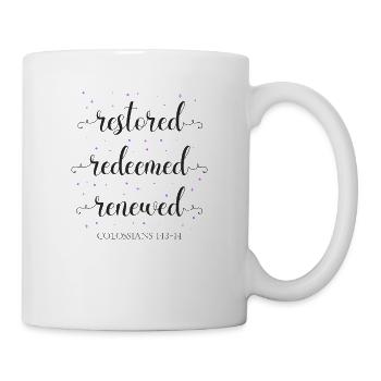 Christlicher Bibelvers Religion Kreuz - Tasse - Weiß - Rechts