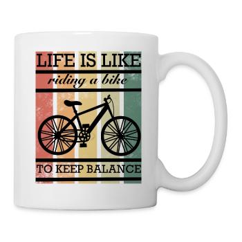 Fahrrad Drahtesel Rennrad Zweirrad - Tasse - Weiß - Rechts