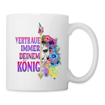 Löwin Pärchen Design! - Tasse - Weiß - Rechts