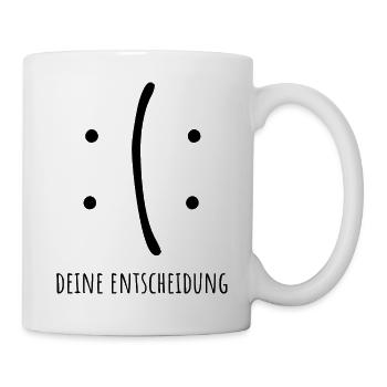Optimist Entscheidung Pessimist Positiv Negativ - Tasse - Weiß - Rechts